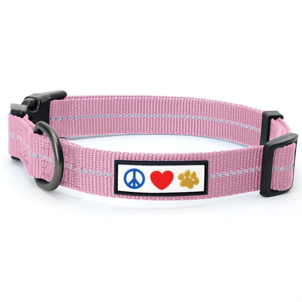 Coleira para cães Pawtitas Reciclada Refletiva Extra Pequena Rosa
