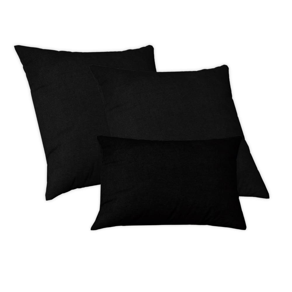 2 Capas De Almofadas 50x50 + 1 Capa 30x50cm Glamour Preto