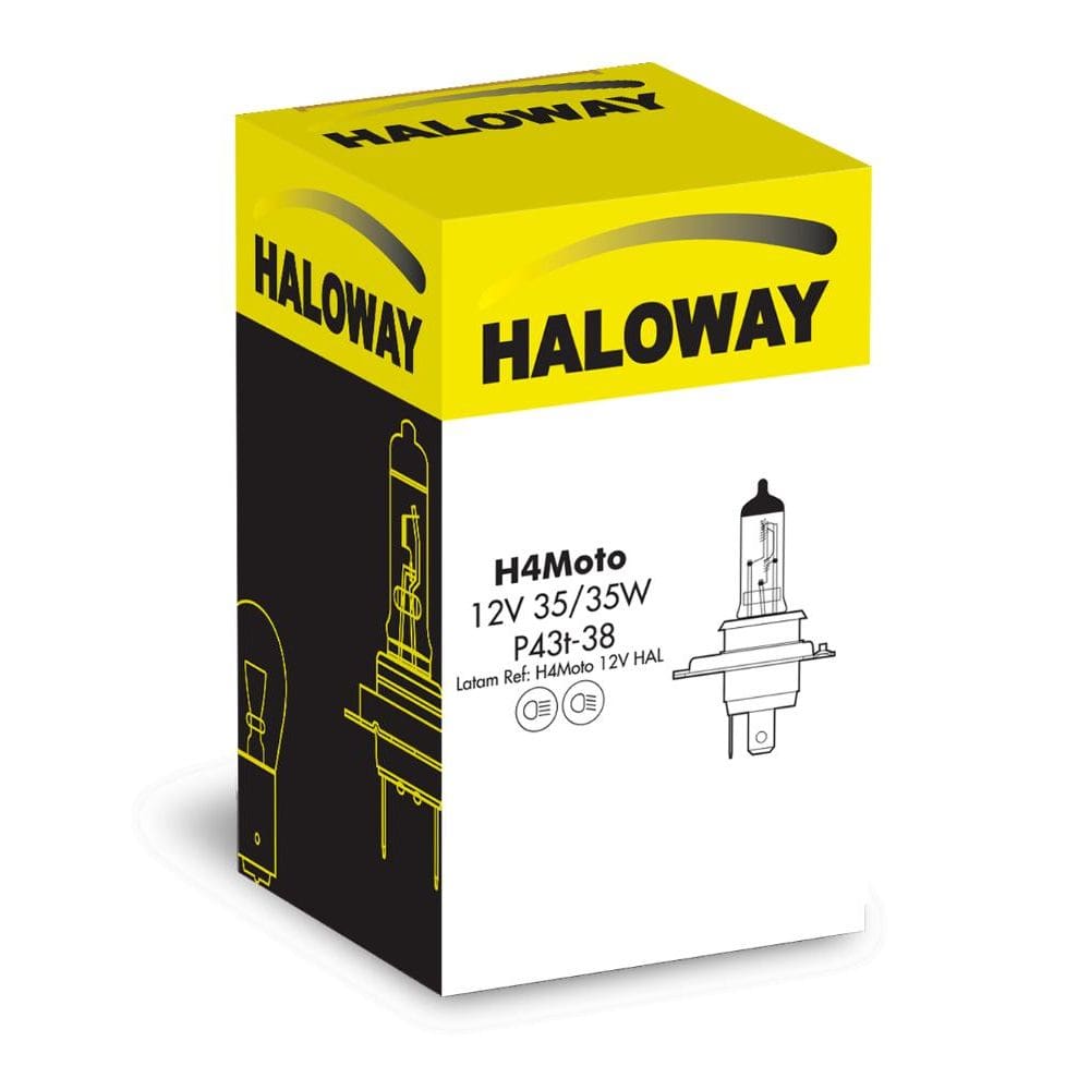 Lâmpada Haloway H4 12V Moto