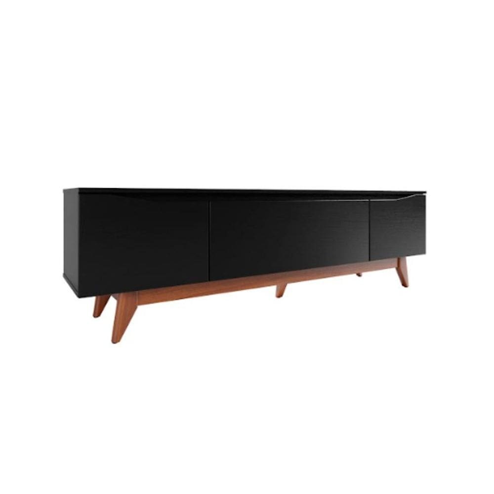 Rack para TV até 75 Polegadas Flynt Preto e Natural 184 cm
