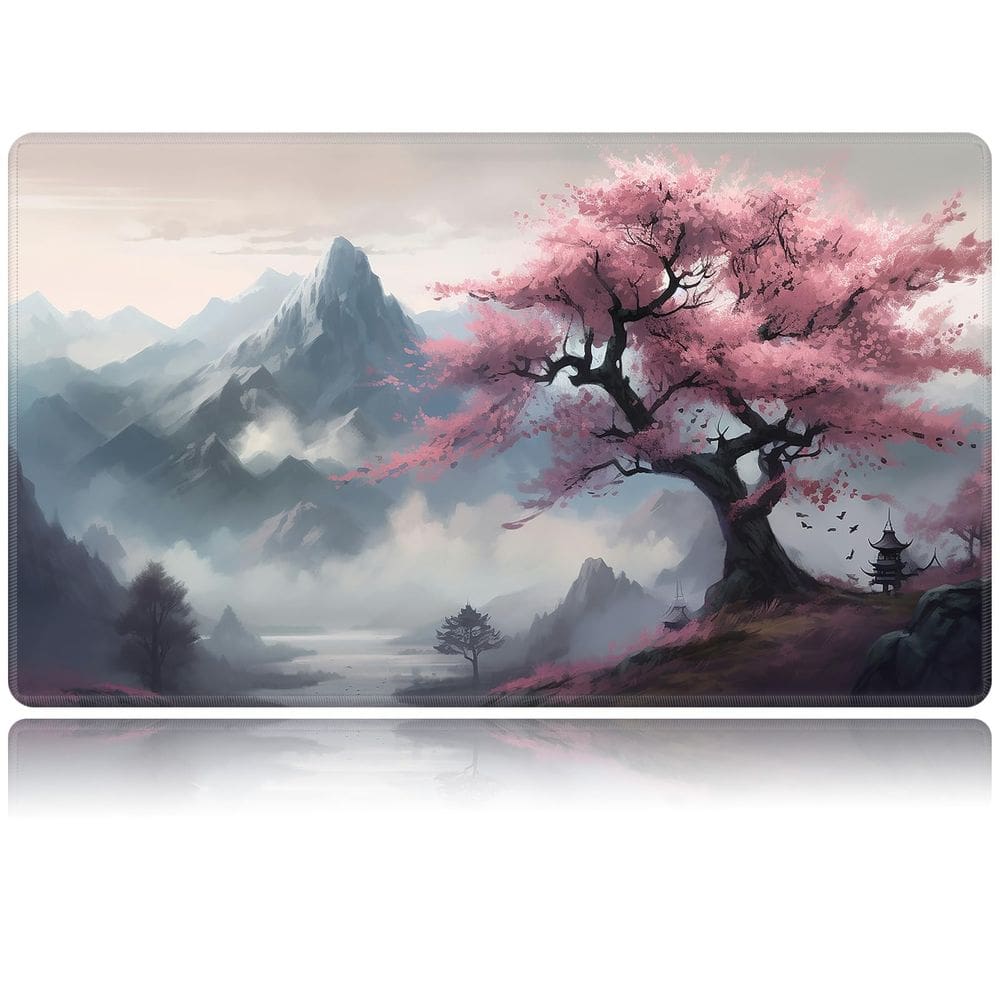 Jogo de cartas Playmat BVDIKMI Mountain View Peach Tree Design