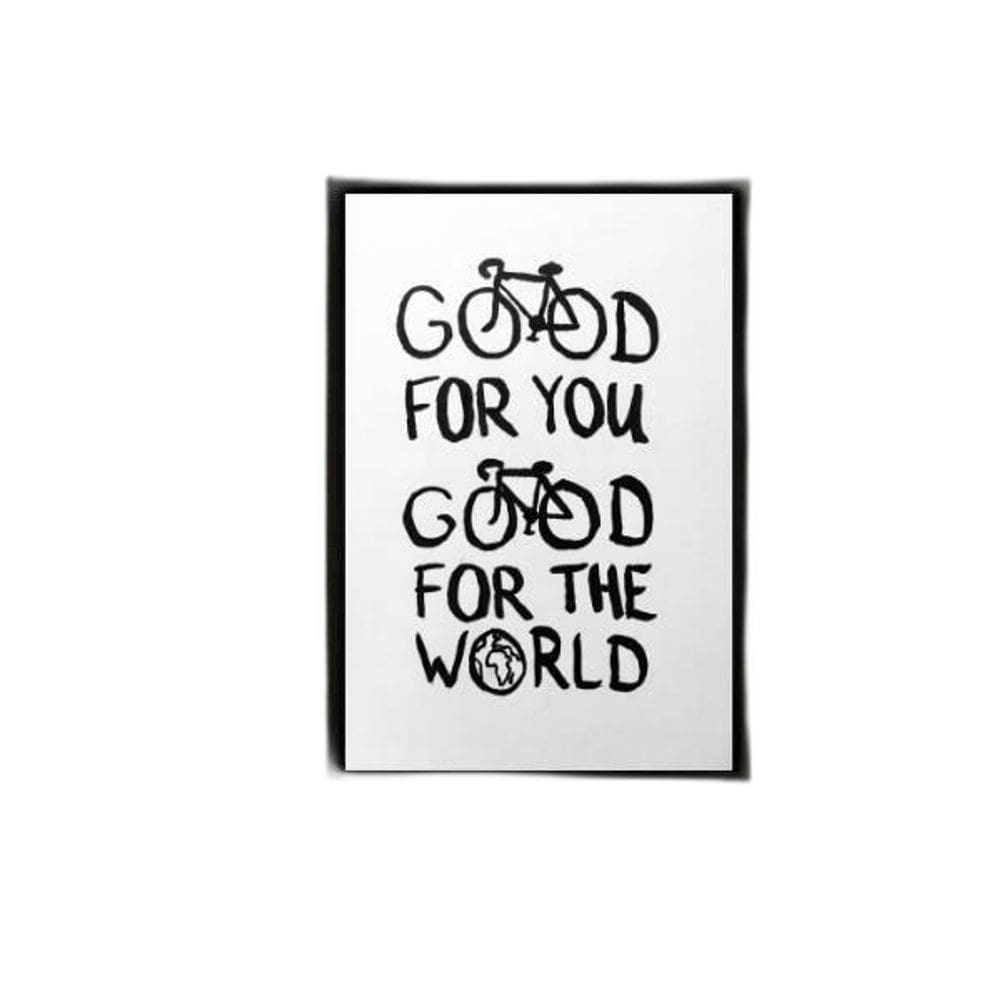 Quadro Bike Good For You And World 45X34 C/Vidro - Preta