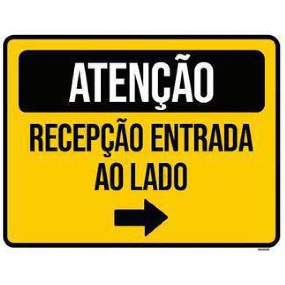 Kit 3 Placas Atenção Recepção Entrada Ao Lado