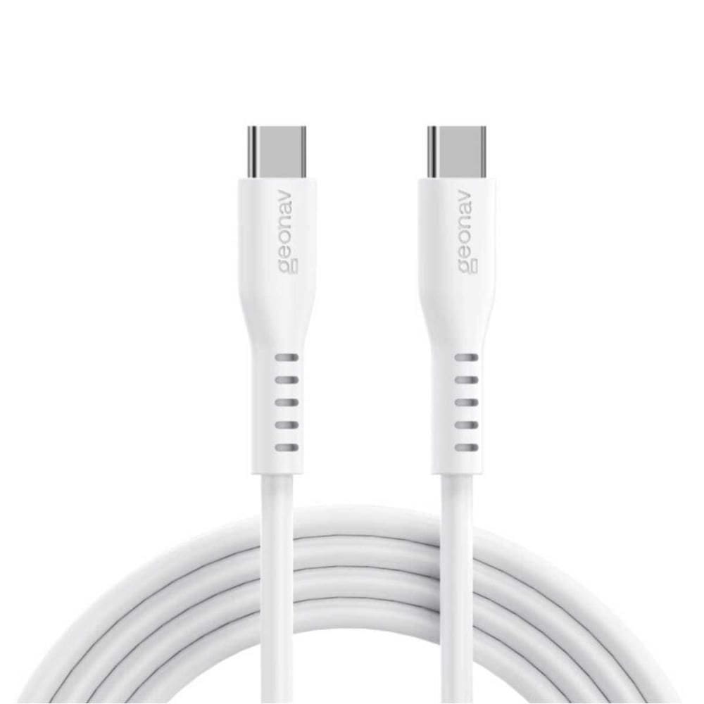 Cabo Em Silicone Usb-C Para Usb-C Geonav Esc06Swt Branco