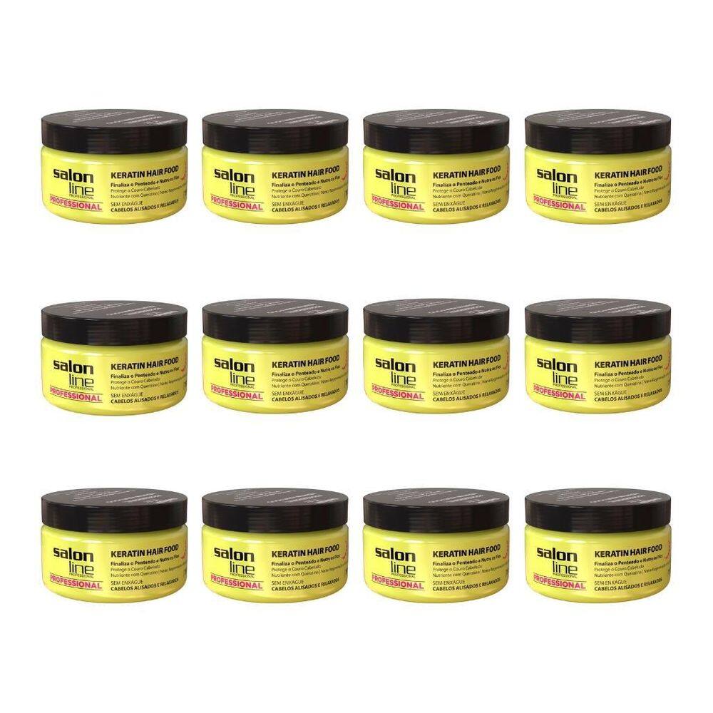 Pomada Capilar Salon Line Hair Food 195G - Kit Com 12Un