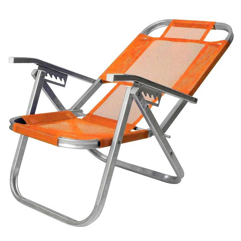 Cadeira de Praia 5 Posições Alumínio Ipanema Botafogo CAD0396 Laranja