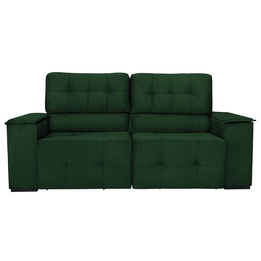 Sofá Cama Retrátil Sala Vicenza 175cm Suede Verde