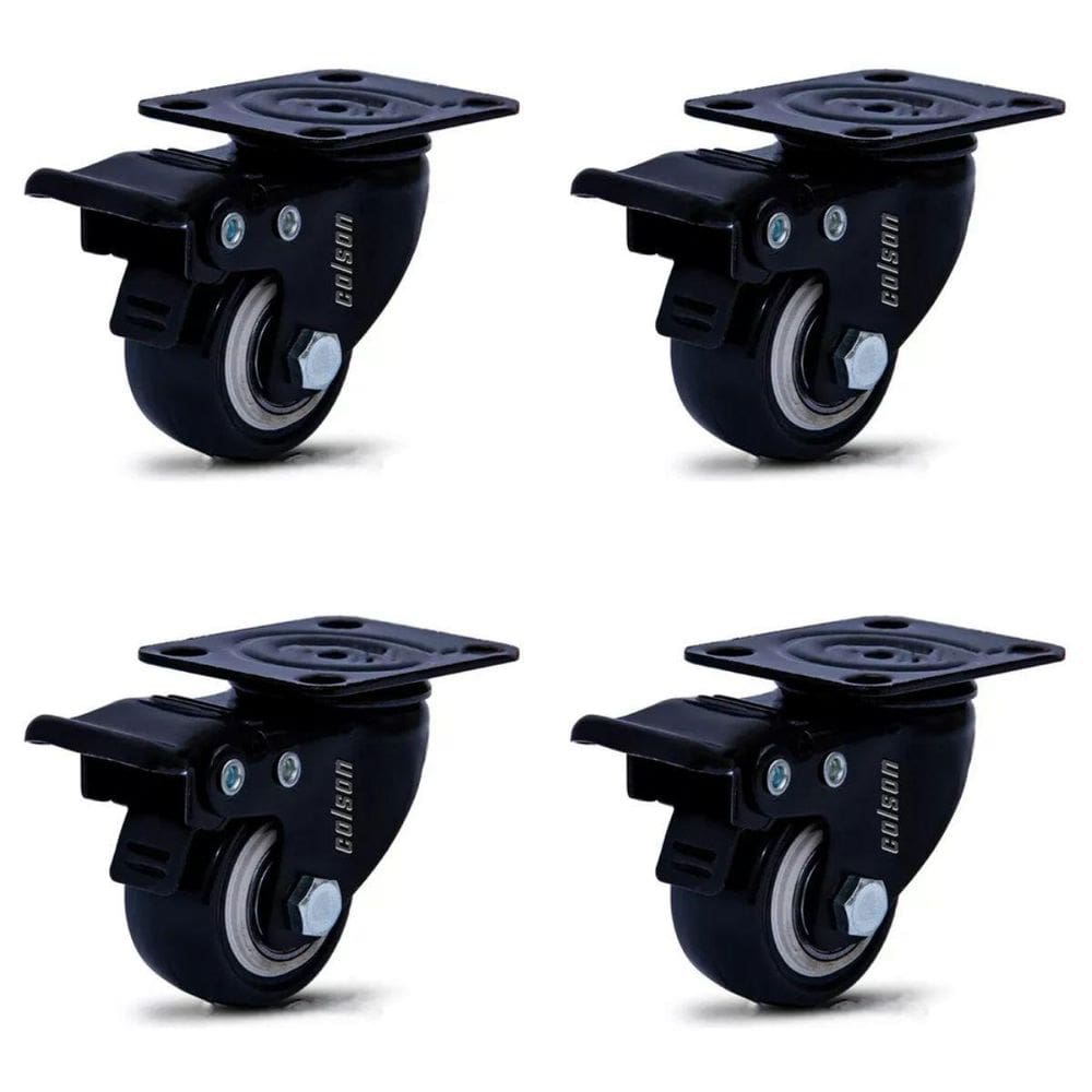 Kit 4 Rodizio Giratório 1.5/8`` Freio Black 30Kg - Colson