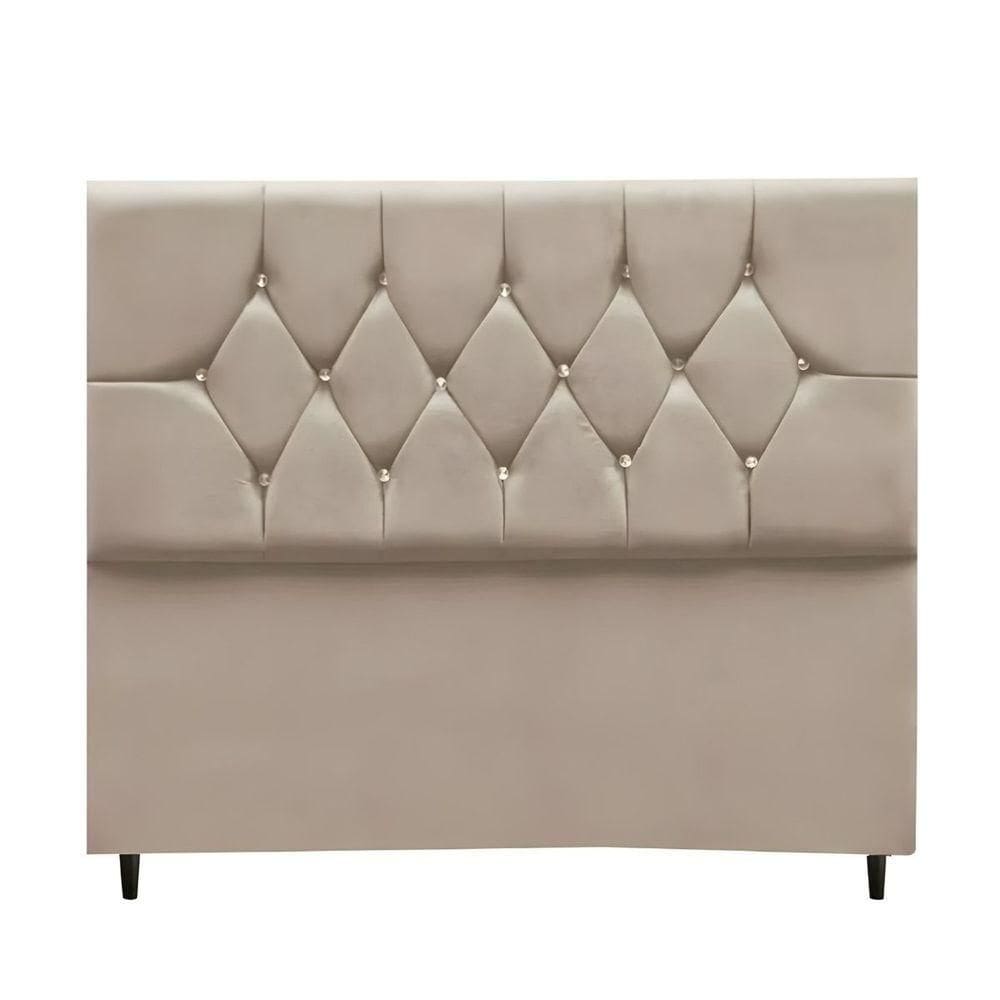 Cabeceira Para Cama Box Estofada King 195 Cm Suede Melissa bege