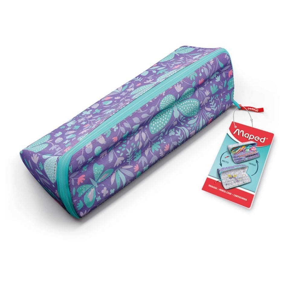 Estojo Dupla Face 1 Divisória Fancy Glitter Pastel Maped