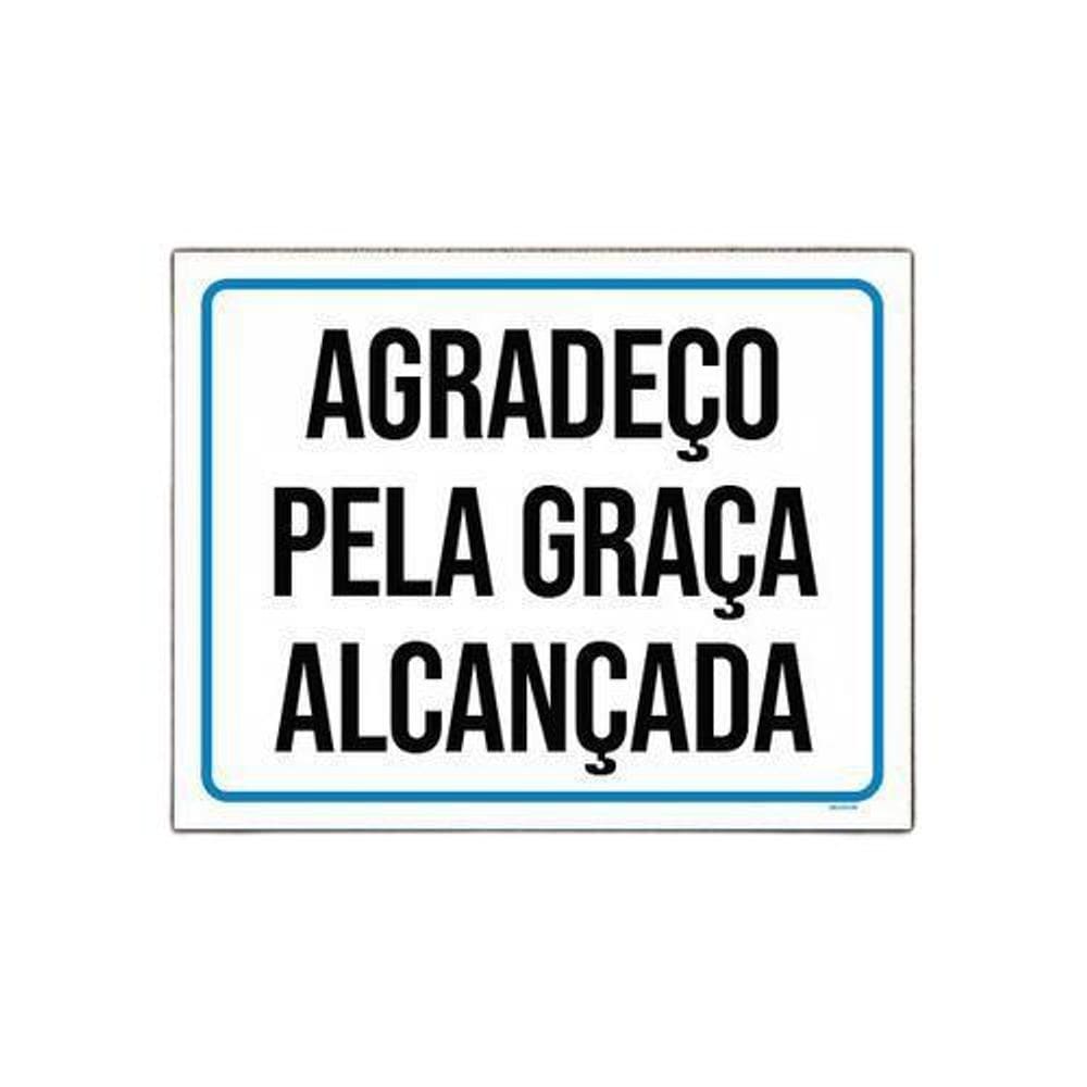Kit 3 Placas Gospel Agradeço Pela Graça Alcançada