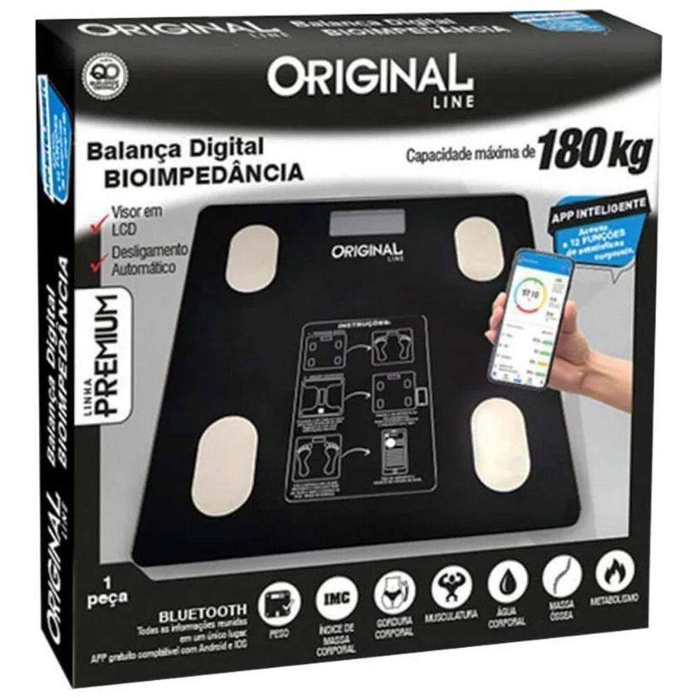 Balança Digital Bioimpedância Aplicativo Bluetooth 180Kg
