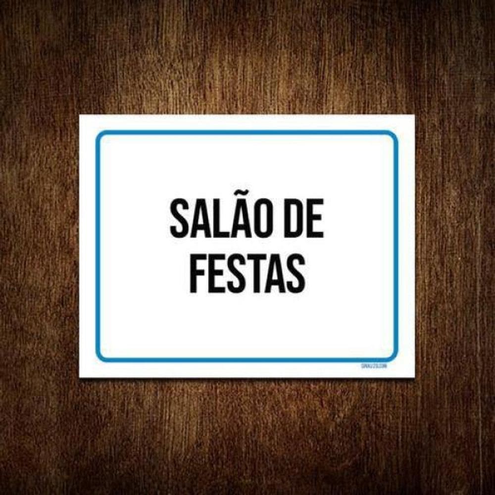 Kit 10 Placas Ambiente Sinalização Setor Salão De Festas