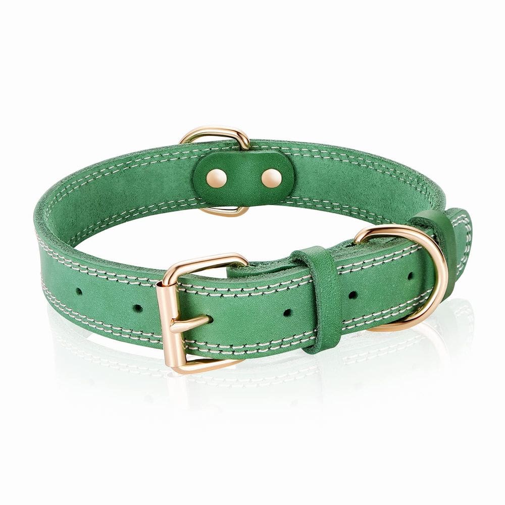 Coleira para cães DAIHAQIKO Leather Heavy Duty Larga para Média e Média