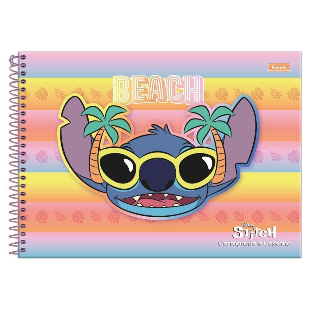 Caderno Cartografia 80Fls Espiral Stitch Beach Foroni