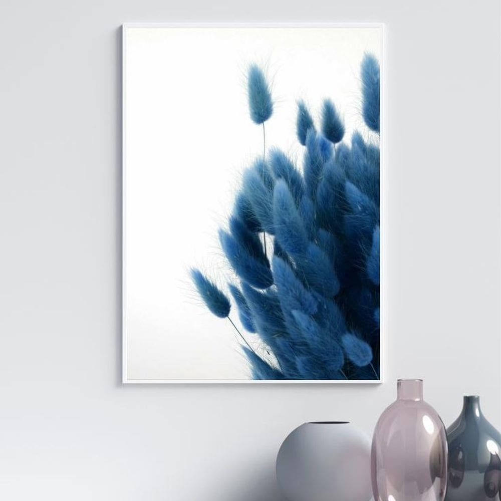 Quadro Linha Soft Azul - Flores 24X18Cm