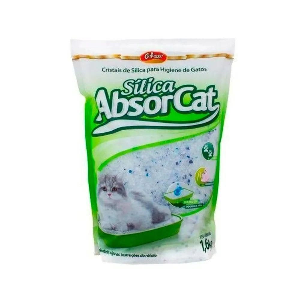 Areia Sílica Absorcat Micro 1,6Kg Eficaz E Rápida Absorção