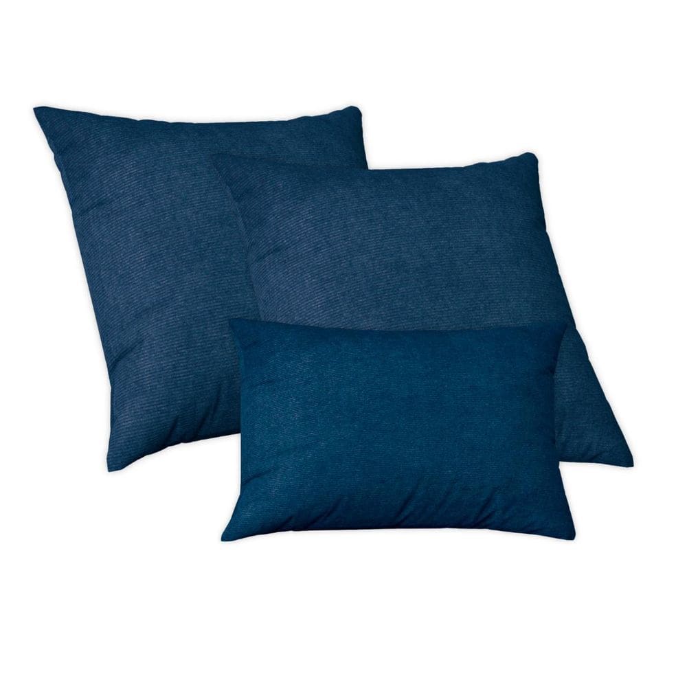 Kit 2 Capas De Almofada 50X50 + 1 Capas 30X50Cm Glamour Azul