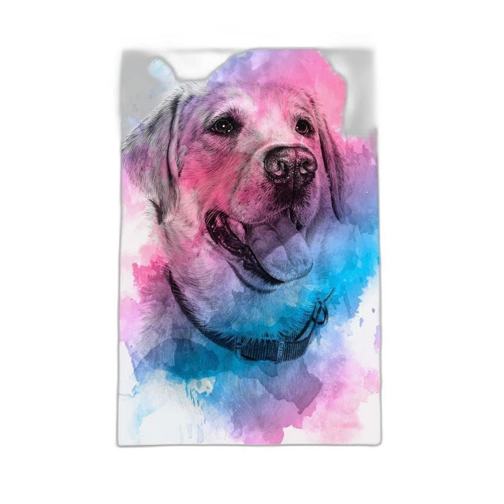 Quadro Cachorro Labrador Aquarela Tinta Canvas 30X40Cm