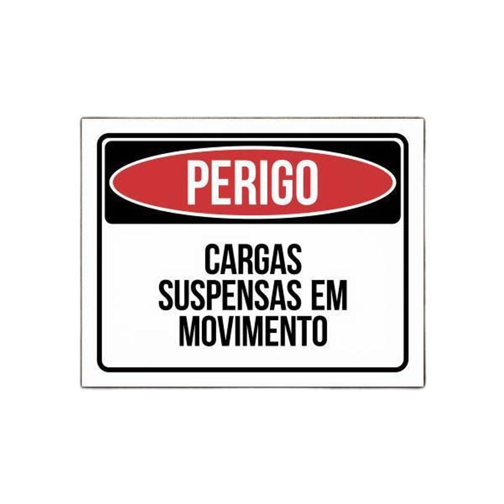 Placa Perigo - Cargas Suspensas Em Movimento - Sinalização