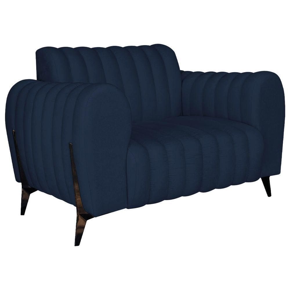 Poltrona Decorativa Zurique Suede Azul Marinho