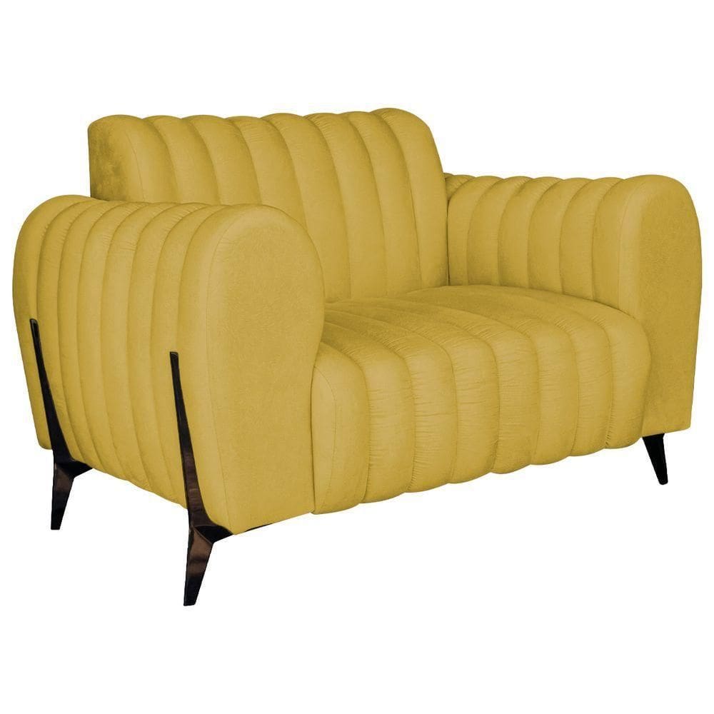 Poltrona Decorativa Zurique Suede Amarelo