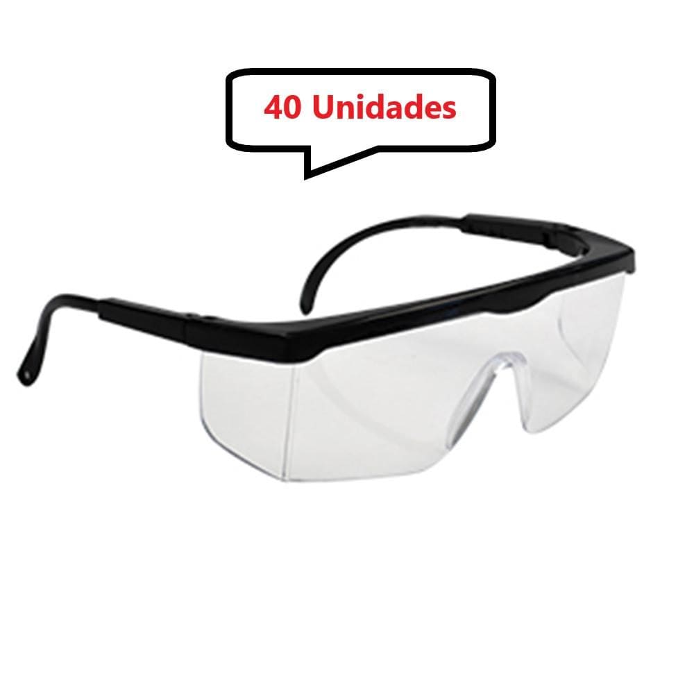 Kit 40 óculos Protetor Epi Incolor Haste Regulagem Com Ca - UN / 40 [F103]