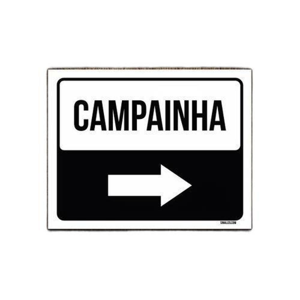Placa Sinalização Campainha 27x35 - Poliestireno