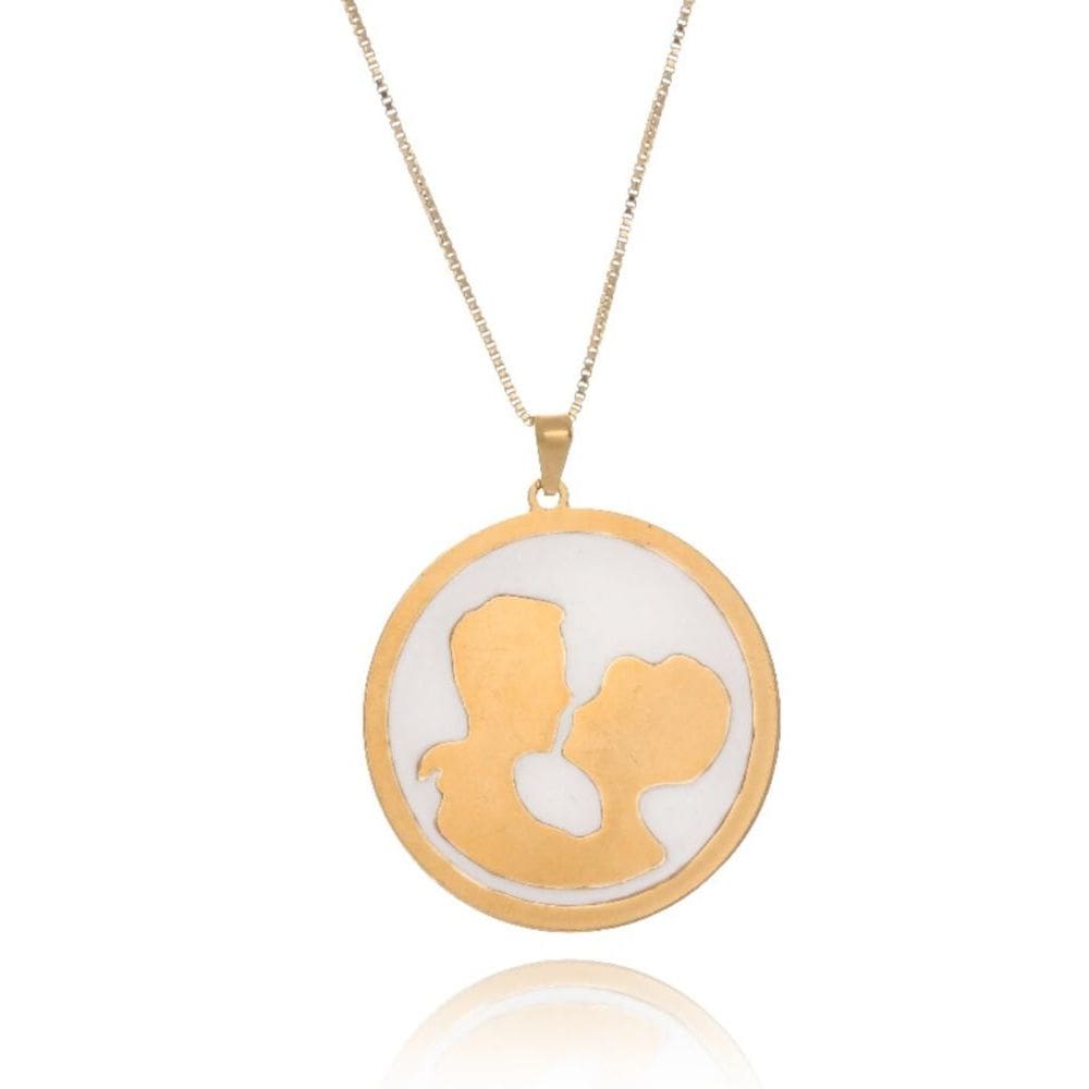Colar Personalizado Casal Apaixonado Folheado Em Ouro 18k [F027]