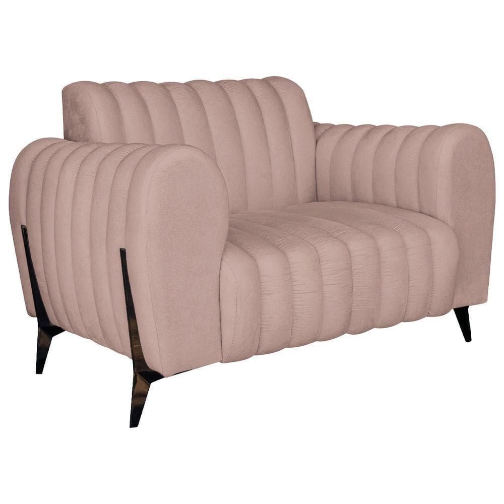 Poltrona Decorativa Zurique Linho Rosê