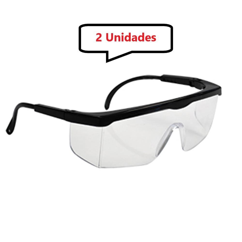 Kit 2 óculos Proteção Segurança Incolor Epi 1° Linha Ajuste - UN / 2 [F103]