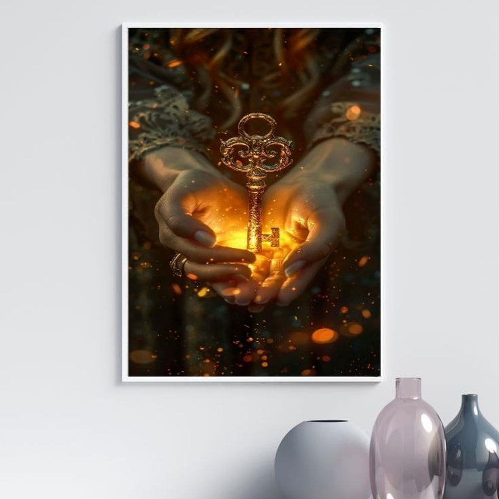 Quadro Arquétipo Chave Mágica Iluminada 24X18Cm