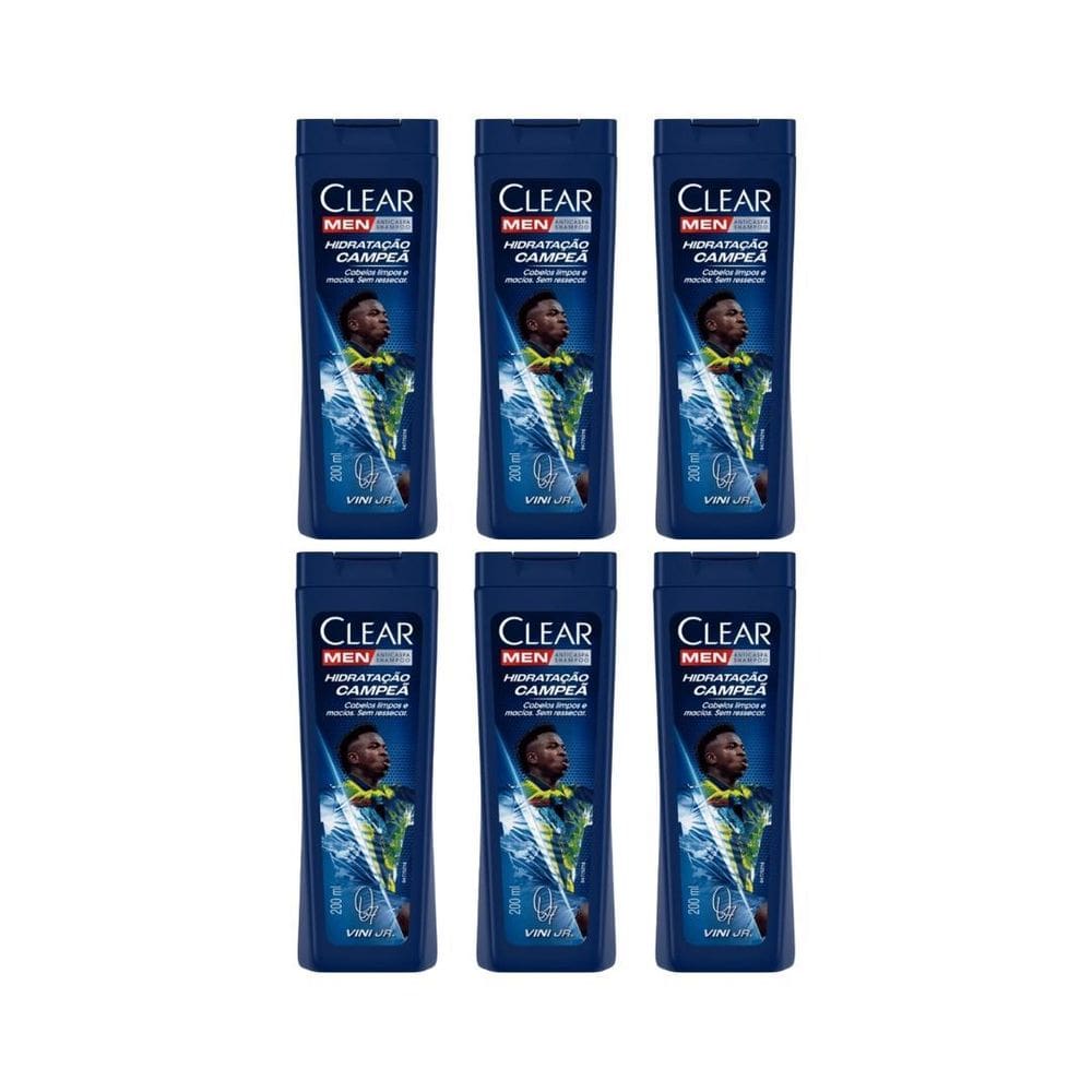 Shampoo Clear 200Ml Men Hidrat Campea - Kit C/6Un