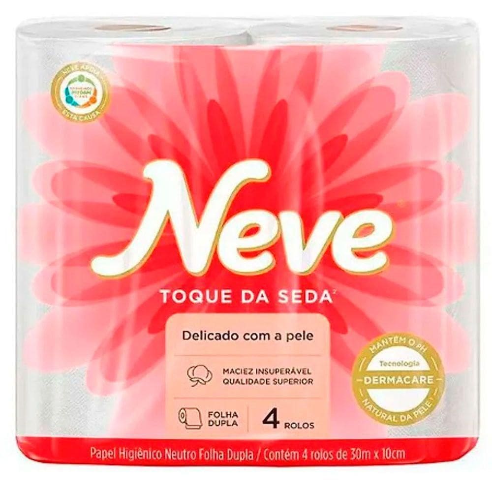 Papel Higiênico Folha Dupla 30m Com 4 Rolos Neve