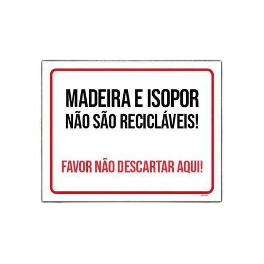 Placa Madeira Isopor Não São Recicláveis 18x23cm 5un