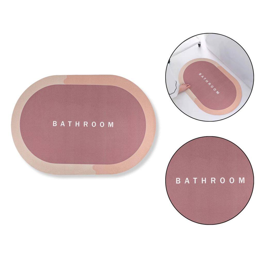 Tapete Arredondado Rosa Bathroom Antiderrapante Banho Box