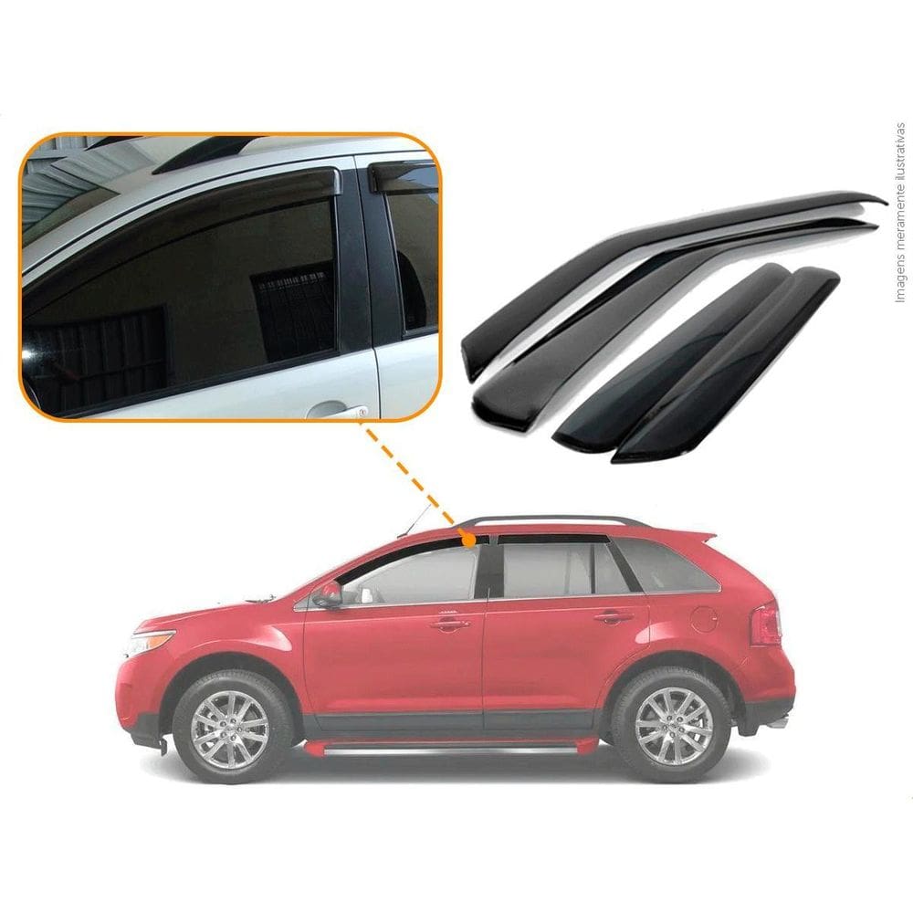 Calha De Chuva Preta Fume Ford Edge 2014 4 Portas