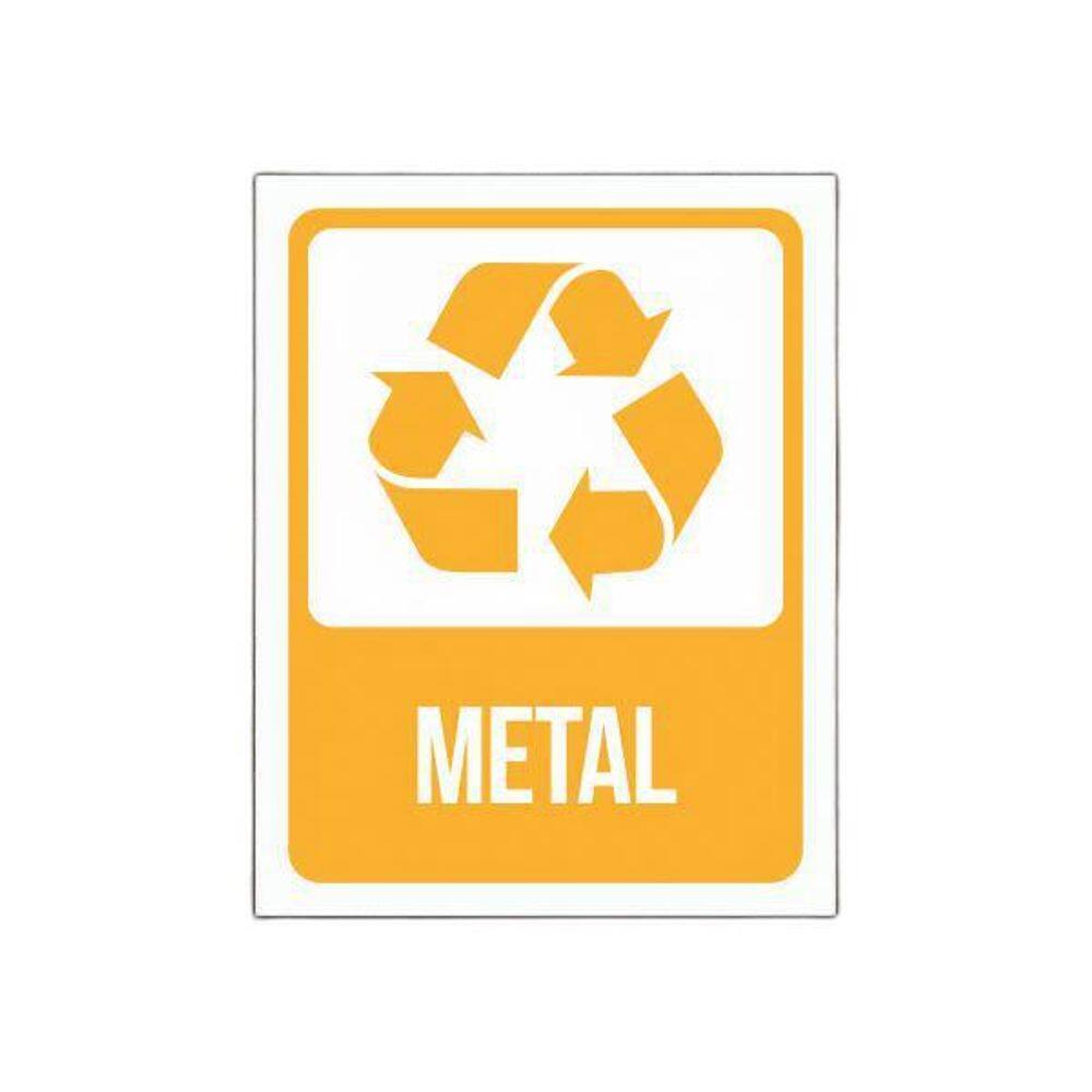 Placa De Sinalização Advertência - Lixo Metal