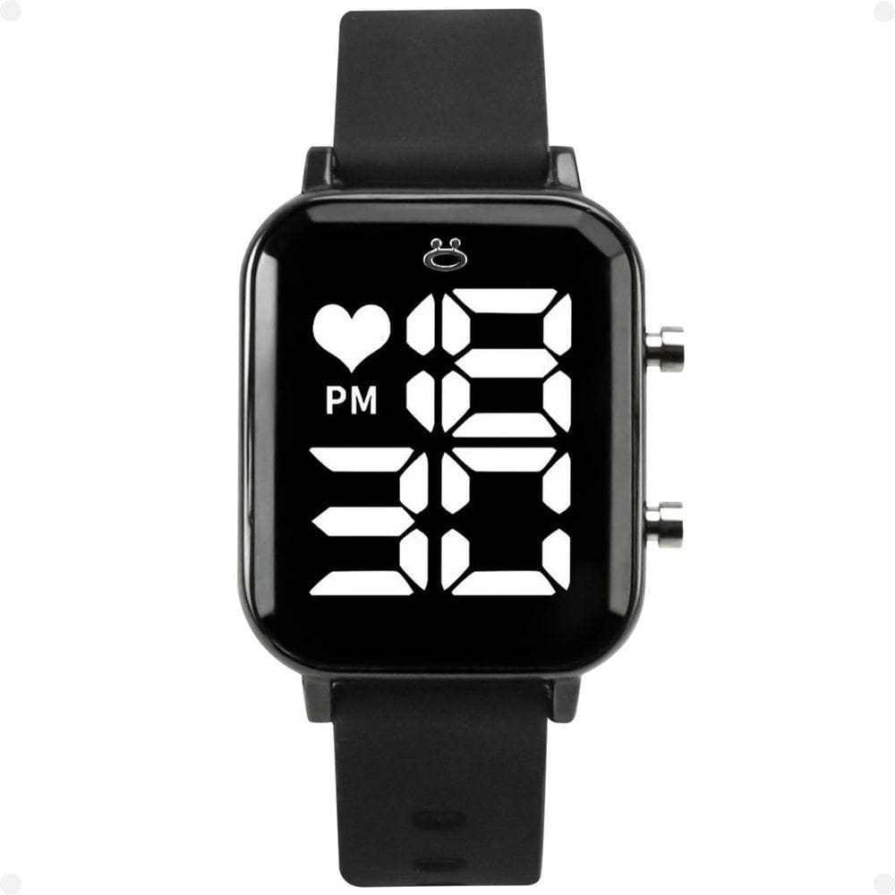 Relogio Feminino Digital Quadrado Aço Inox Led Caixa