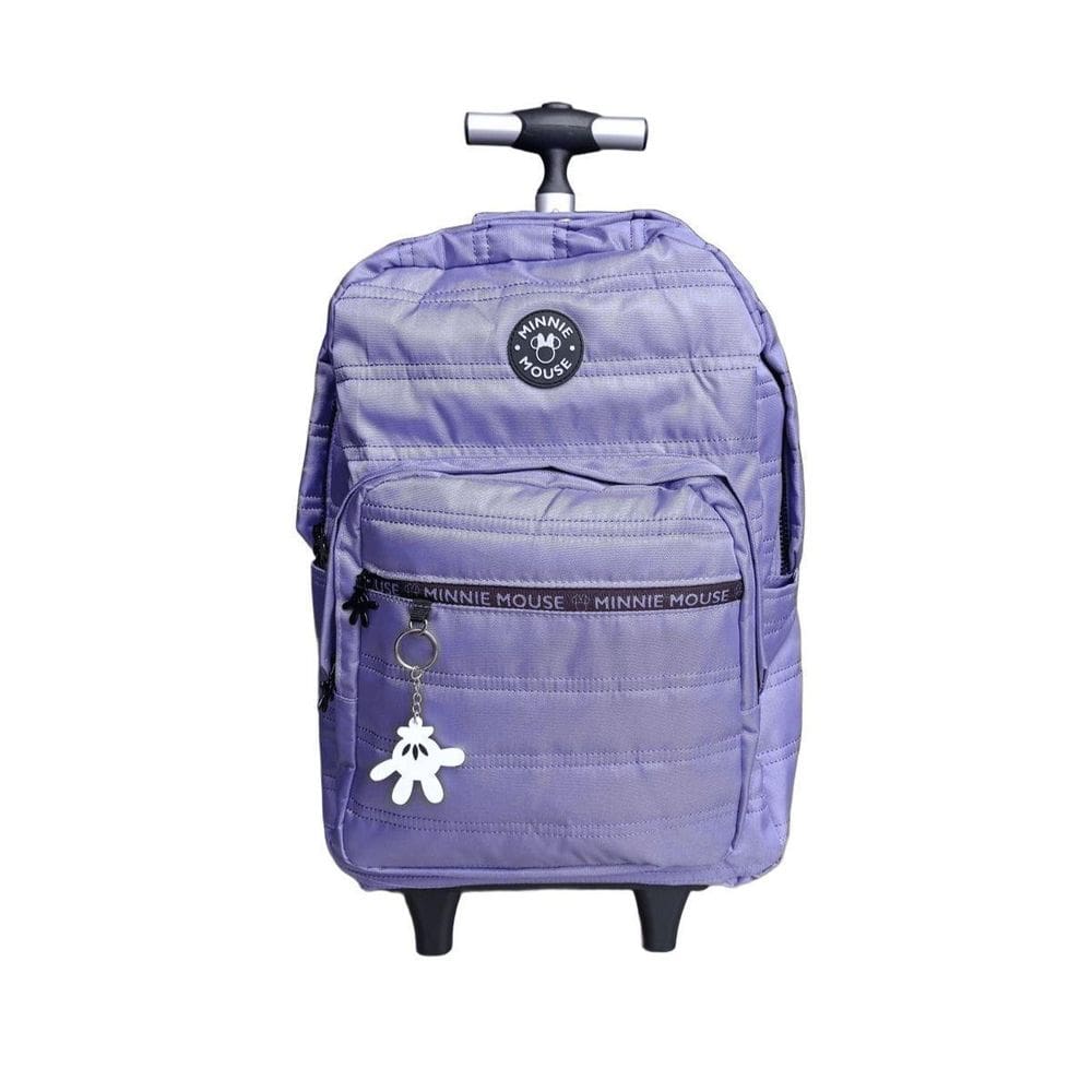 Mochila Com Rodinha T Lilás Minnie Mouse Escolar Xeryus