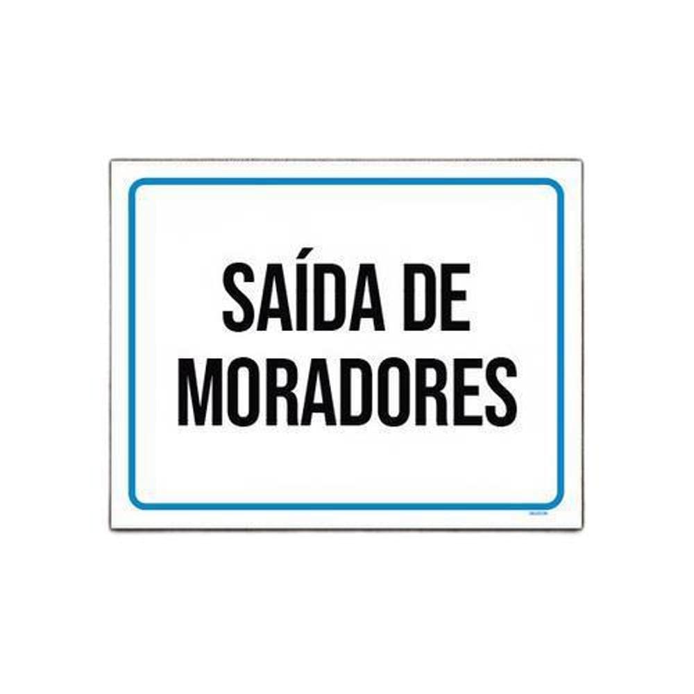Kit 10 Placas - Saída De Moradores
