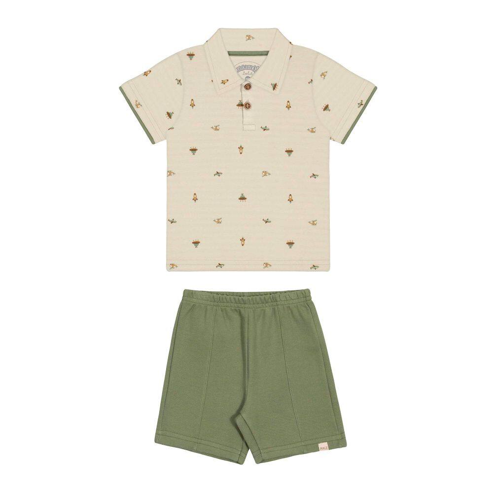 Conjunto Infantil Menino Polo e Bermuda Alakazoo Ref. 45348