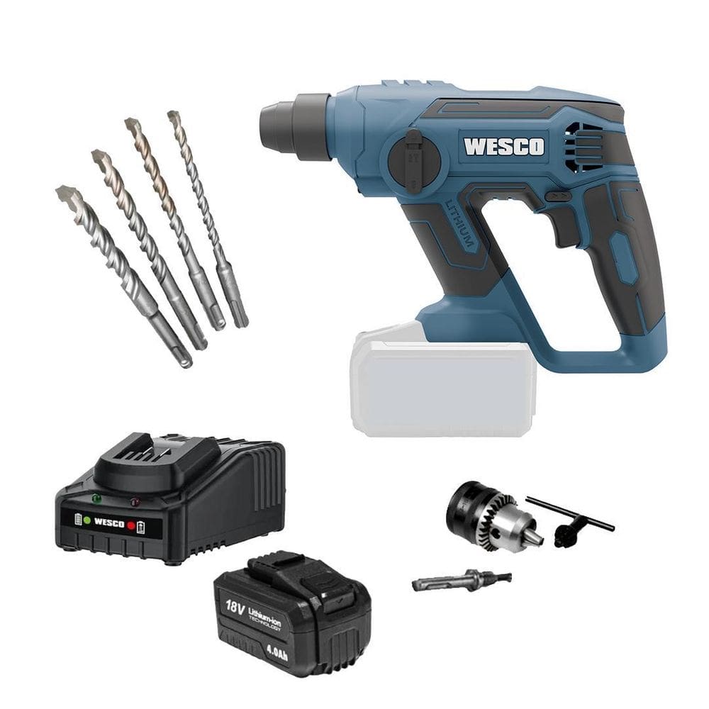 Martelete Rotativo Wesco 18V Ws2990.9 + Carregad E 1Bat 4Ah