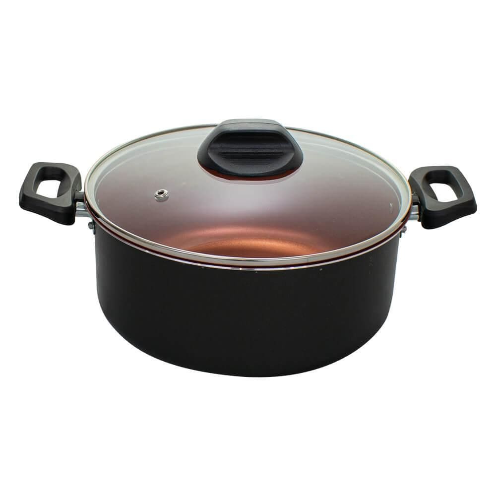 Panela Caçarola Antiaderente Pro-Flon Topázio Preto 20cm - Brinox
