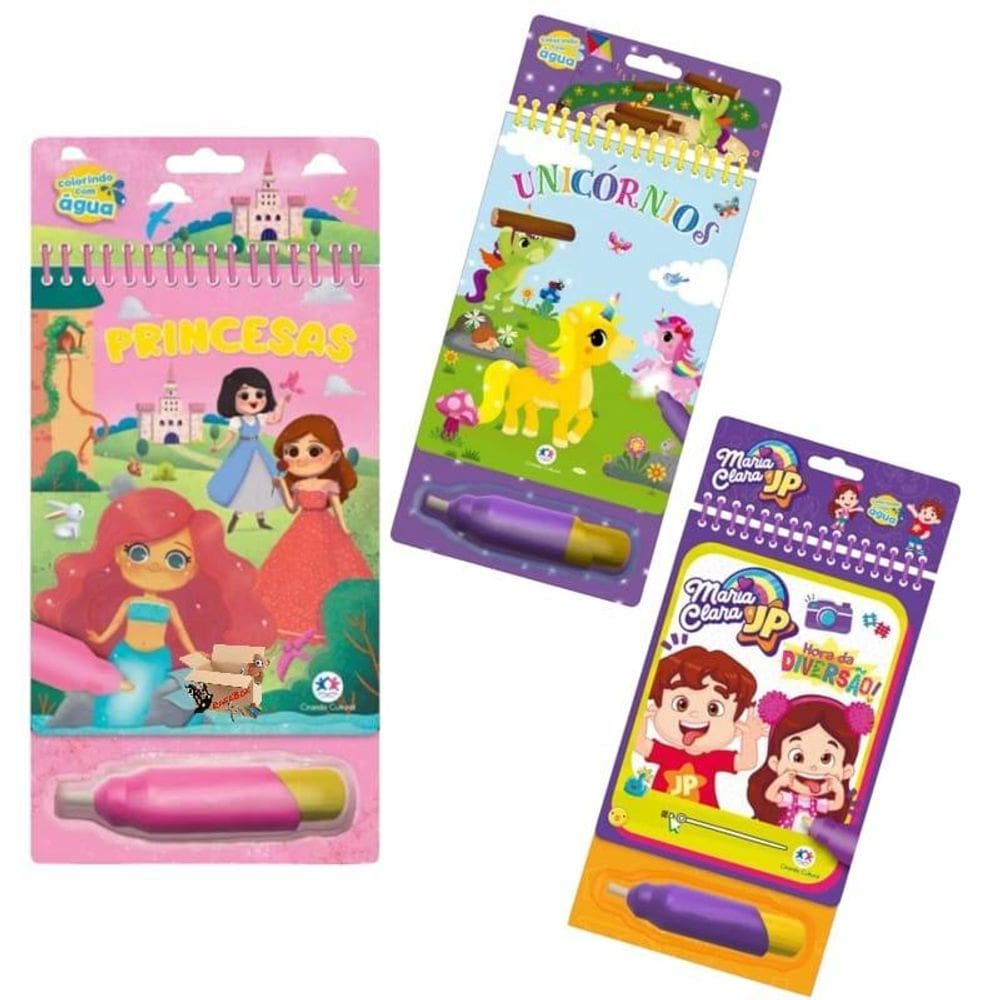 Kit Livro Infantil Aquabook Colorindo Com Água Ciranda Cultu