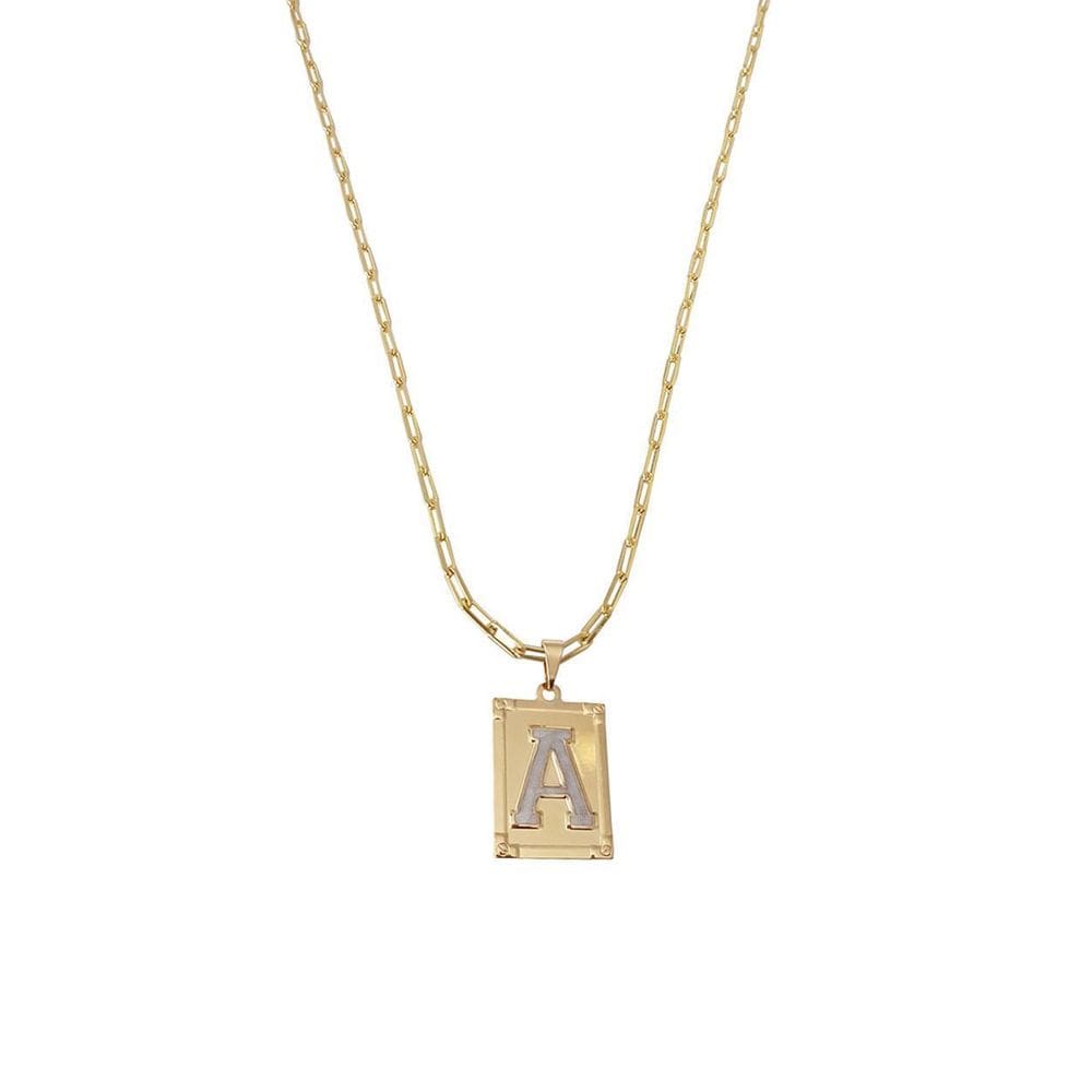 Cordão 50Cm Masculino Feminino Pingente Letra A Banhado Ouro
