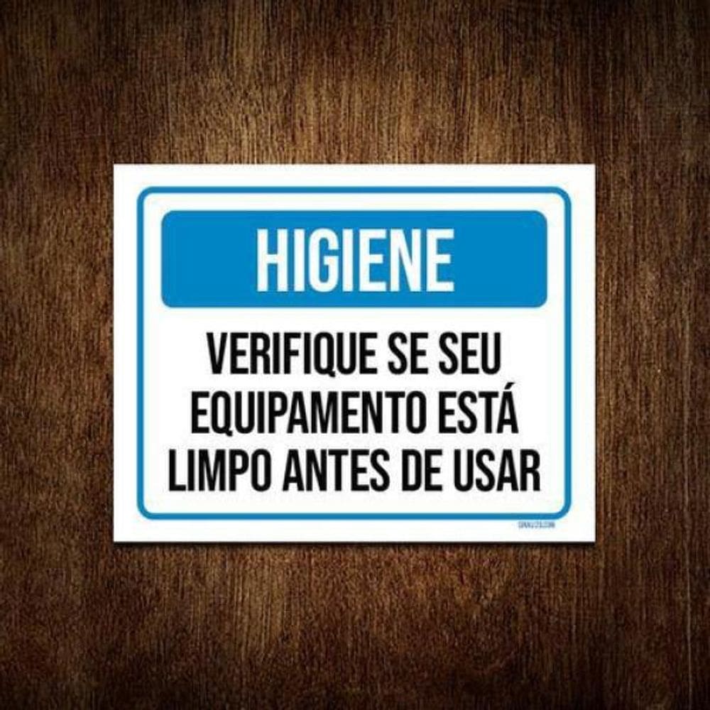 Kit 5 Placas Higiene Verifique Equipamento Está Limpo