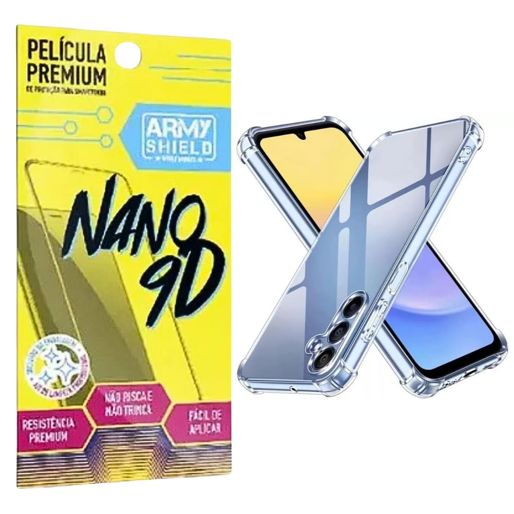 Capa Capinha Galaxy A16 + Película de Cerâmica 9D Armyshield