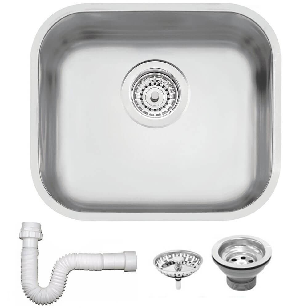 Cuba Tramontina Lavínia 40 BL Prime em Aço Inox Acetinado 40x34 cm com Válvula e Sifão 94020102