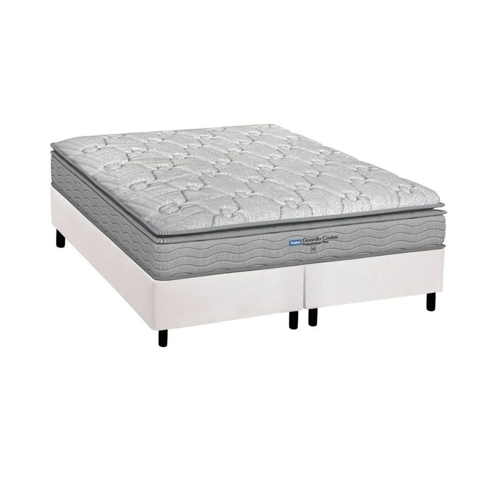 Conjunto Box King: Colchão Anatômico Probel D45 Guarda Costas Próextreme Plus + Base CRC Courano White (193x203)